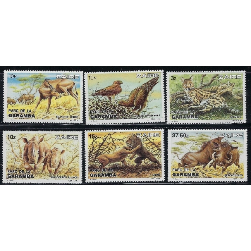 Zaire 1131-36 MNH 1984 Wildlife part set (an2570)