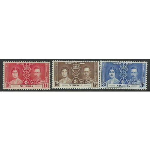 Nigeria 50-52 MNH 1937 KGVI Coronation (fe5429)