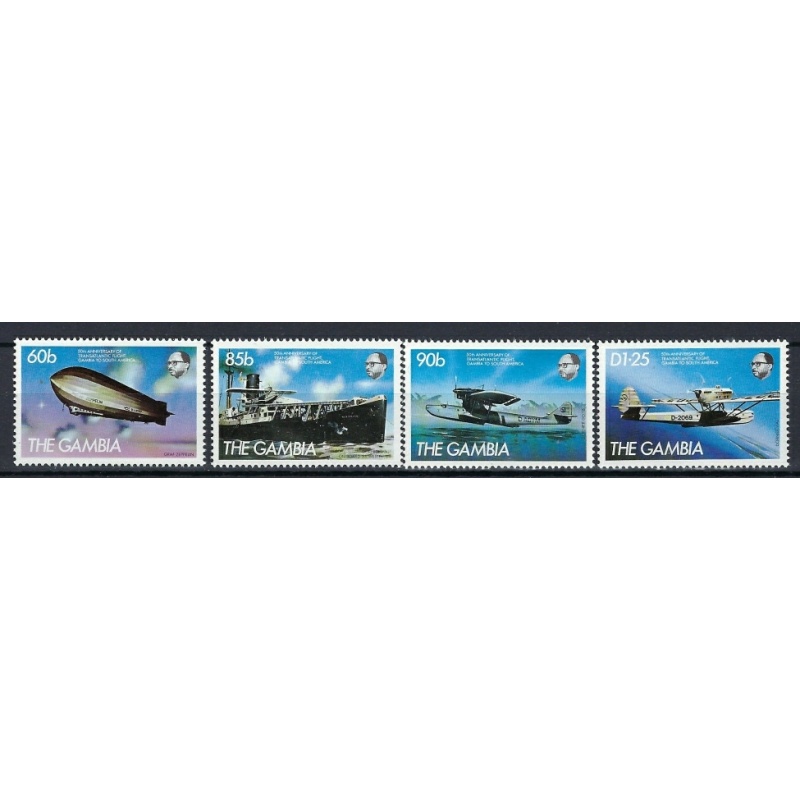 Gambia 529-32 MNH 1984 Airplanes and Ships (an8216a)