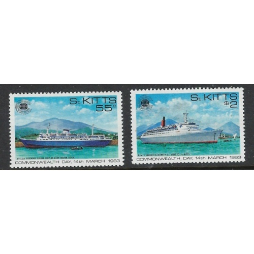 St Kitts 106-07 MNH 1983 Ships (fe5337)