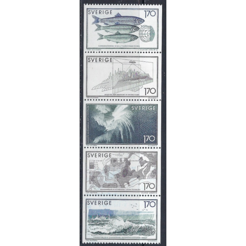 Sweden 1305a MNH 1979 strip; been folded (ak6098)