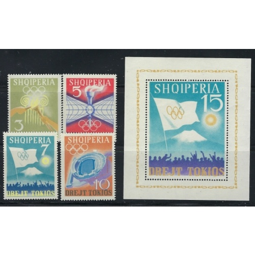 Albania 730-34 MNH 1964 Olympics with souvenir sheet (fe5229)