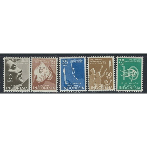 Indonesia 468-72 MNH 1958 Human Rights (ak4263)
