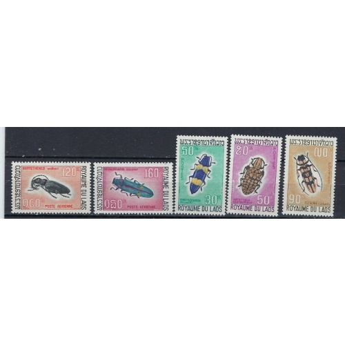 Laos 171-73;C54-55 MNH 1968 Insects (ak1089)