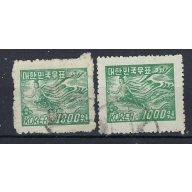 South Korea 187C and 189 Used 1952-53 issues (an8303)