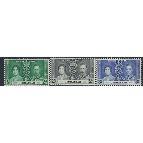 Gibraltar 104-06 MNH 1937 KGVI Coronation (ak4446)
