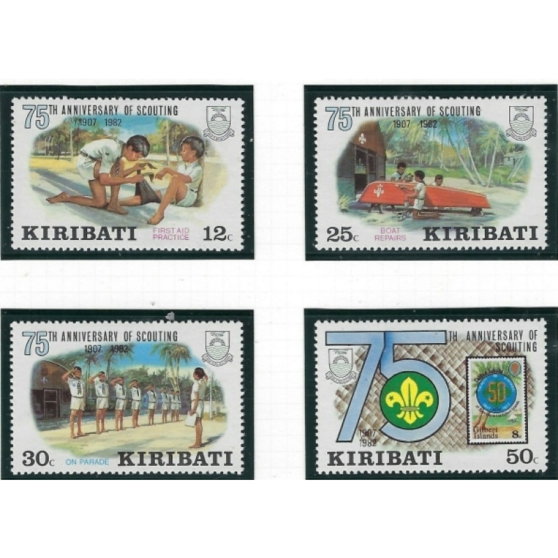 Kiribati 410-13 MNH 1982 75th Anniversary of Scouting (ak3854)
