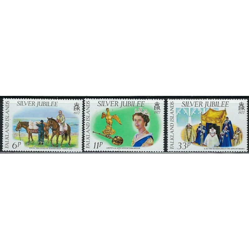 Falkland Is 254-56 MNH 1977 QEII Silver Jubilee (an4194)
