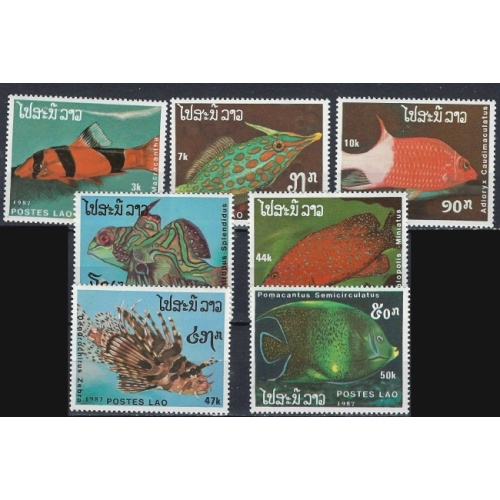 Laos 820-26 MNH 1987 Fish (ak2872)