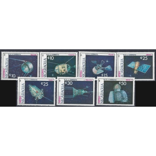Nicaragua 1654-60 MNH 1987 Satellites (an9866)