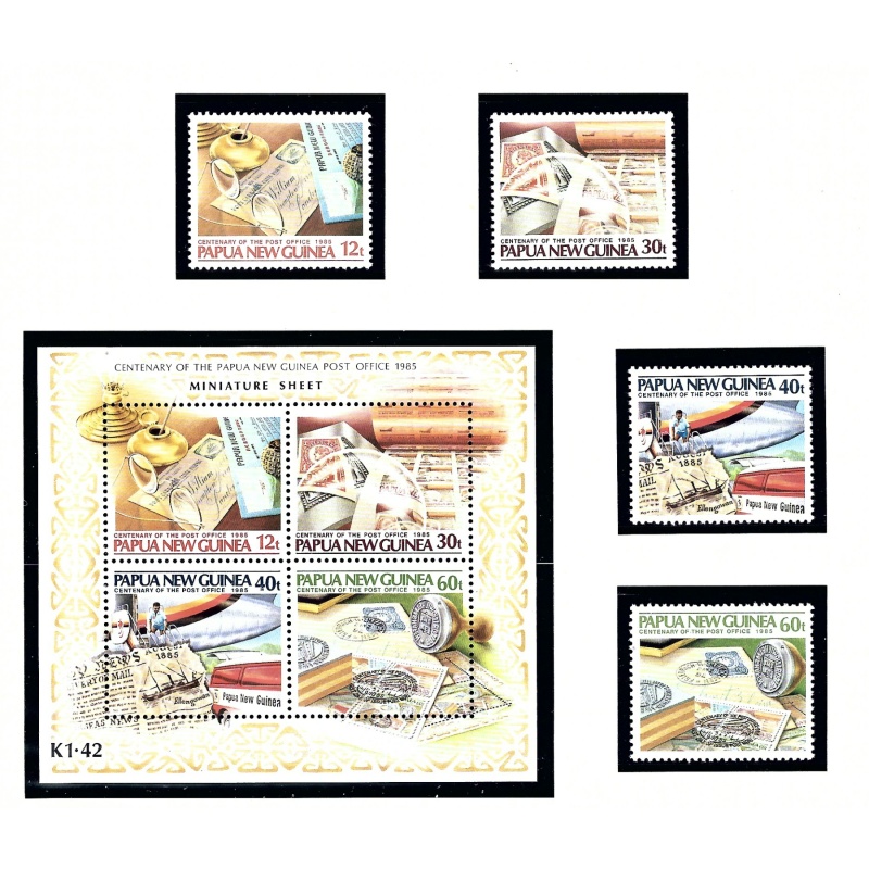 Papua New Guinea 627-31 MNH 1985 Post Office Centenary