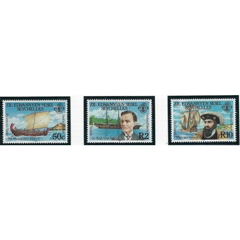 Zil Elwannyen Sesel 111-13 MNH 1985 Famous Visitors (ap9728)