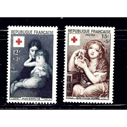 France B291-92 MNH 1954 Paintings    (ap1353)