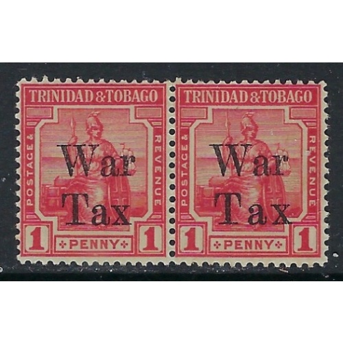 Trinidad and Tobago MR13 Pair 1918 issue (ak4842)