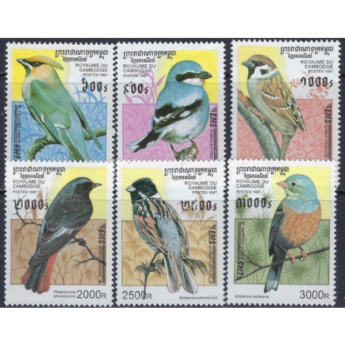 Cambodia 1598-1603 MNH 1997 Birds (ak6207)