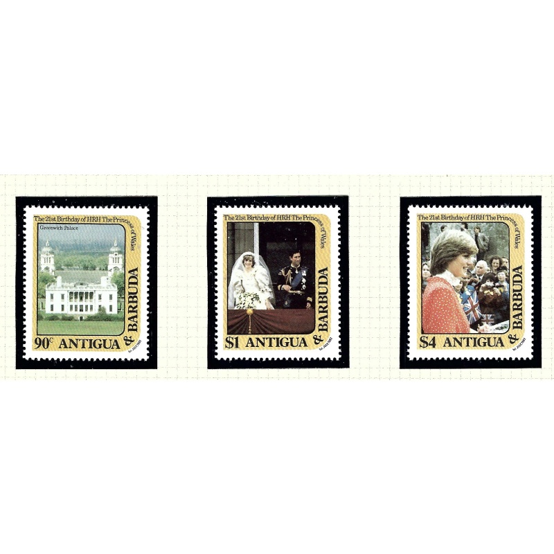 Antigua 663-65 MNH 1982 Princess Diana Issue          (KA)