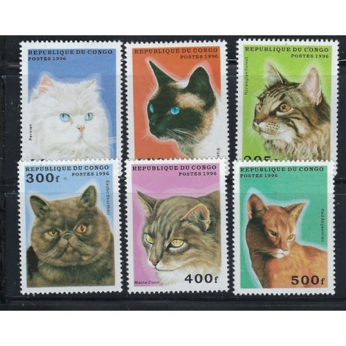Congo PR 1095-1100 MNH 1996 Cats (fe6063)