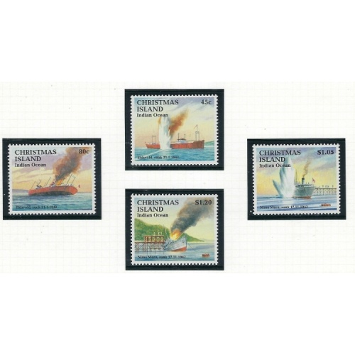 Christmas Is 343-46 MNH 1992 Ship Sinkings (ak5014)