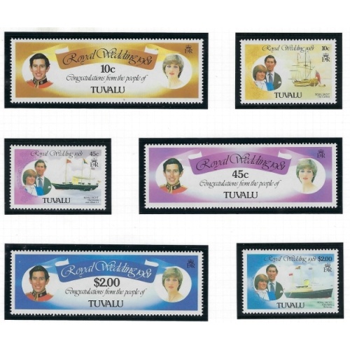 Tuvalu 157-62 MNH 1981 Prince Charles Wedding (an4875)
