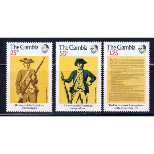 Gambia 335-37 MNH 1976 American Bicentennial