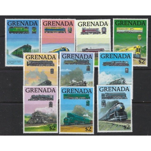Grenada 1684a-j MNH 1989 Trains from sheet (fe1353)