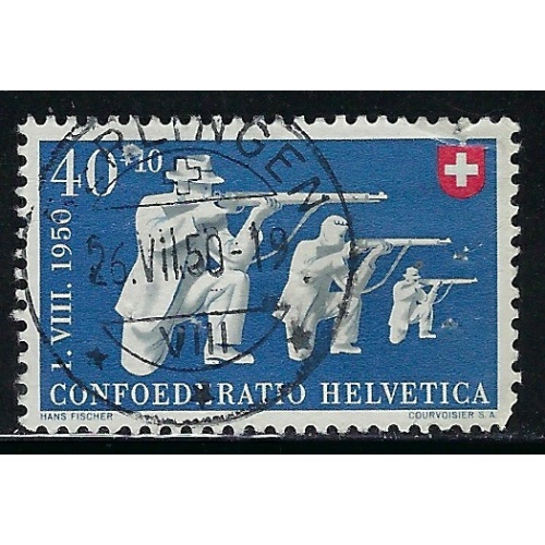 Switzerland B195 Used 1950 issue  short corner perf (fe2212)