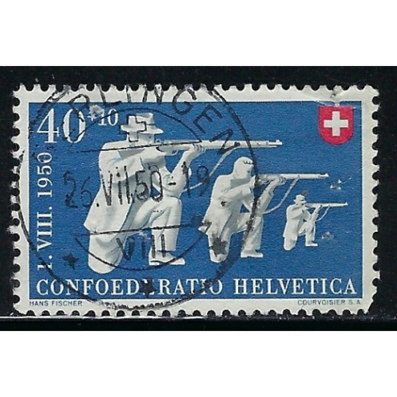 Switzerland B195 Used 1950 issue  short corner perf (fe2212)