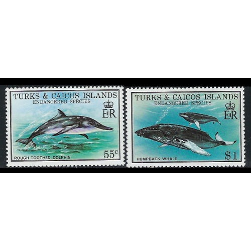 Turks and Caicos 383-84 MNH 1979 Dolphin and Whales (an7315)