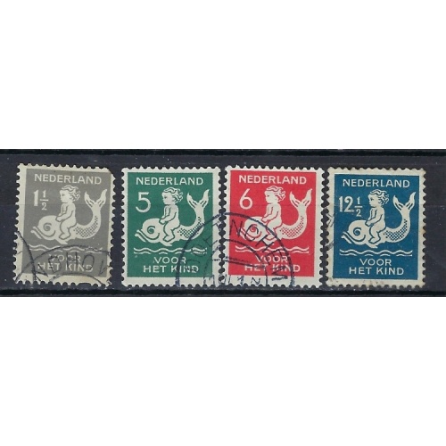 Netherlands B37-40 Used 1929 set; rounded corner on B37 (mm1090)