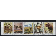 Yugoslavia 1833 MNH 1987 Animals strip of 4 plus label (an3910)