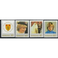 Barbados 585-88 MH 1982 Princess Diana (fe9530)