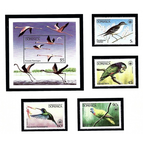 Dominica 827-31 MNH 1986 Birds