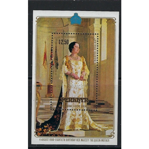 Penrhyn 118 MNH 1980 Queen Mother Birthday S/S (ap9273)
