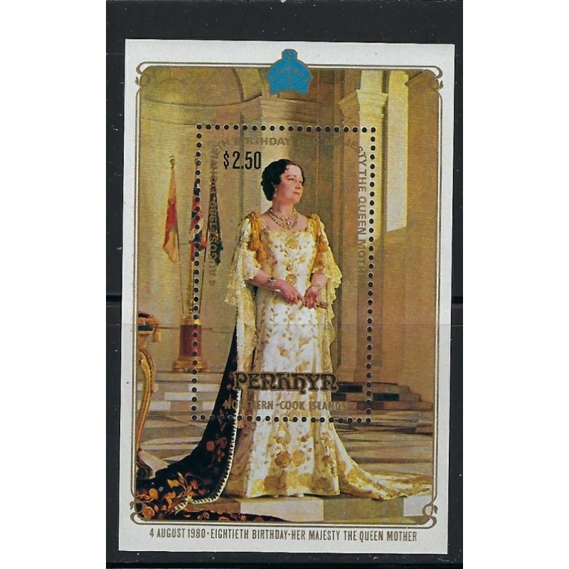 Penrhyn 118 MNH 1980 Queen Mother Birthday S/S (ap9273)