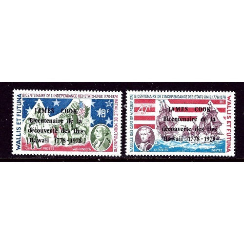 Wallis and Futuna 205-06 MNH 1978 Overprints    (ap5486)