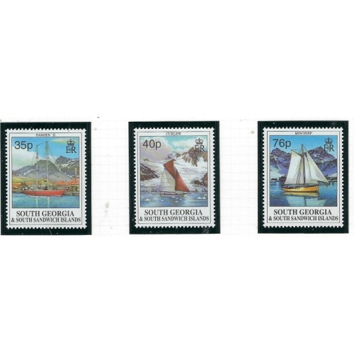 South Georgia 201-03 MNH 1995 Yachts (fe8299)