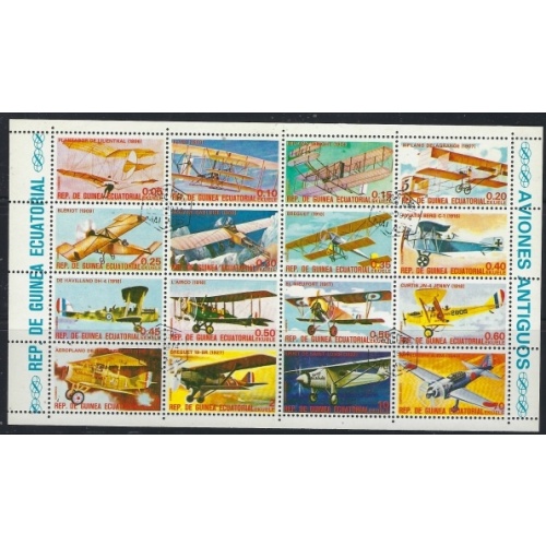 Equatorial Guinea CTO sheet of 16 NL; folded (an1161)