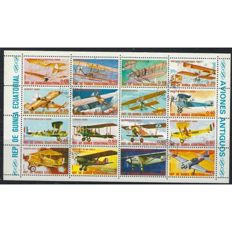 Equatorial Guinea CTO sheet of 16 NL; folded (an1161)