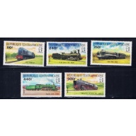 Central Africa 633-39 MNH 1984 Trains (ak1782)