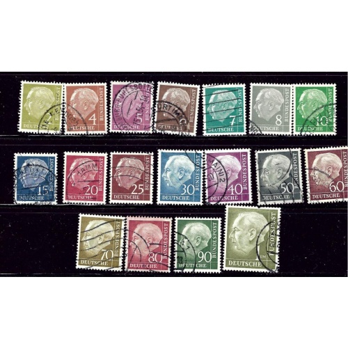 Germany 702-19 Used 1954-60 Partial set missing HV