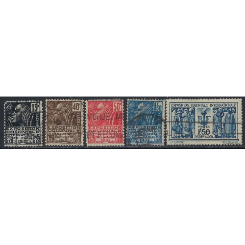 France 258-62 Used 1931-31 set; some paper remnant and pencil notations (ak4718)