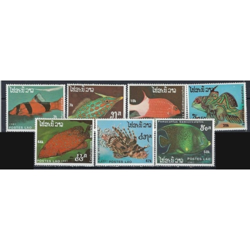 Laos 820-26 MNH 1987 Fish (ak2726)