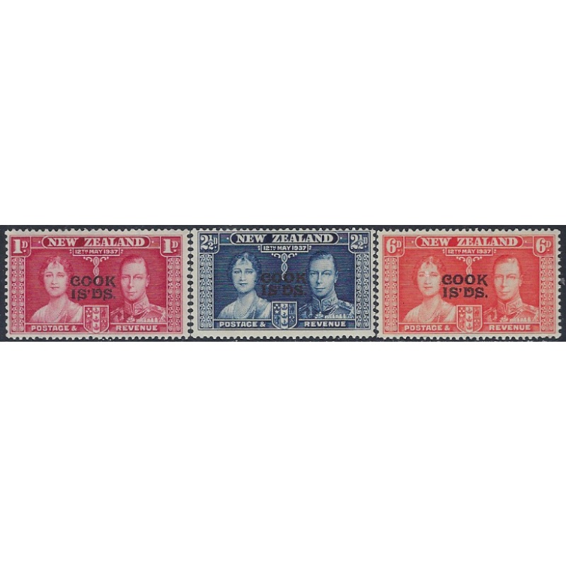 Cook Is 109-11 MNH 1937 KGVI Coronation (ak6663)