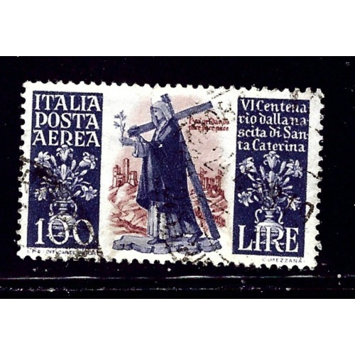 Italy C127 Used 1948 issue  paper on back    (ap1161)