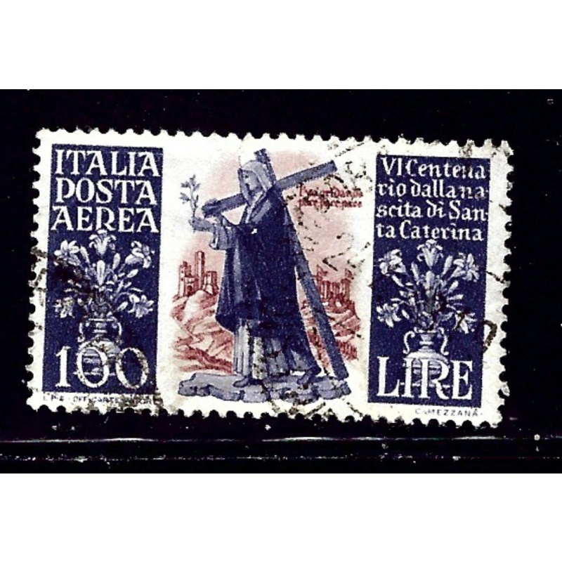 Italy C127 Used 1948 issue  paper on back    (ap1161)