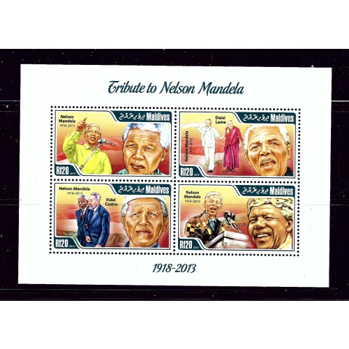 Maldive Is 3104 MNH 2014 Tribute to Nelson Mandela sheet of 4