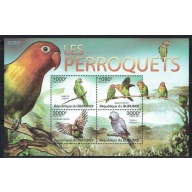 Burundi 876 MNH 2011 Parrots sheet of 4 (an4197)
