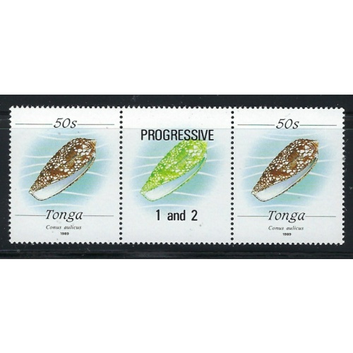 Tonga 704 MNH 1989 Marine Life Pair with label (fe4568)