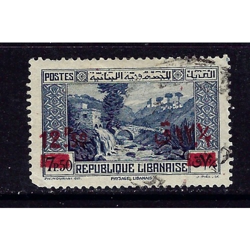Lebanon 151 Used 1939 surcharge slightly rounded corner
