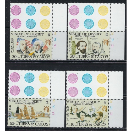 Turks and Caicos 661-64 MNH 1985 Statue of Liberty (an5363)